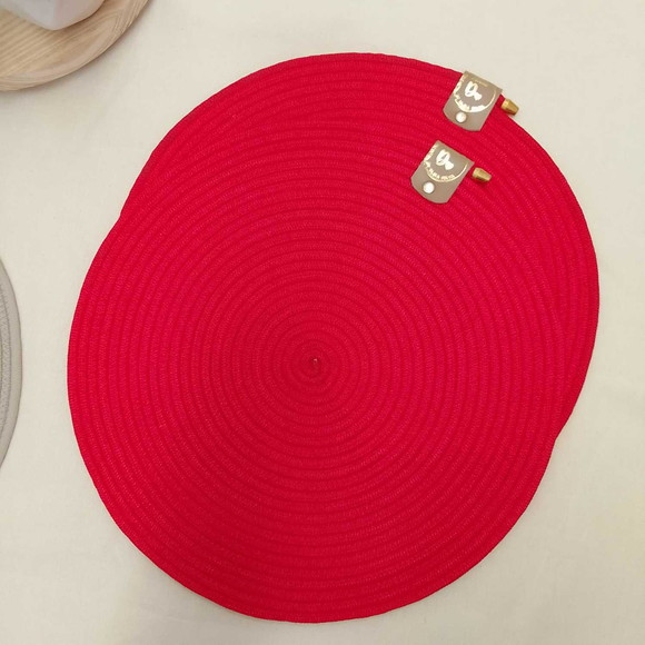 Kit 2 Sousplats Vermelho em Corda Naútica