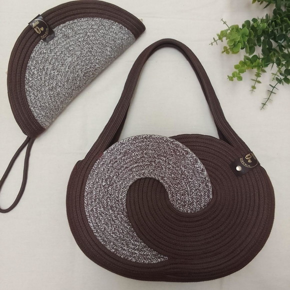 Kit Bolsa e Clutch Marrom