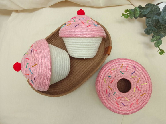 Organizadores Cupcake e Donuts Rosa - Imagem 2