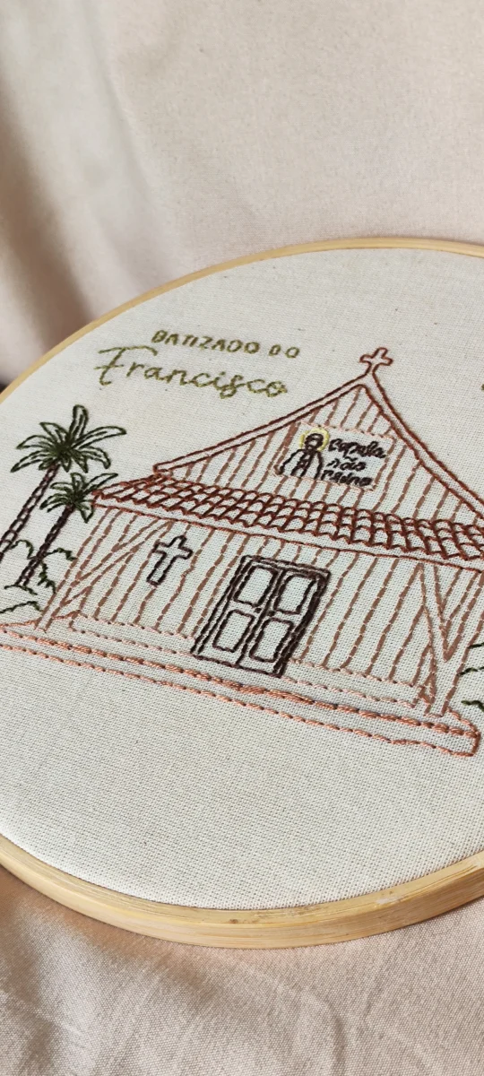 Bastidor bordado para batizado - Personalizado - Imagem 3