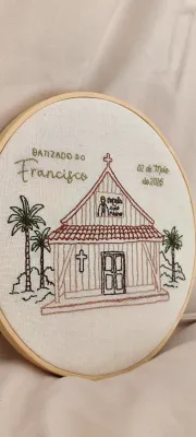 Bastidor bordado para batizado - Personalizado