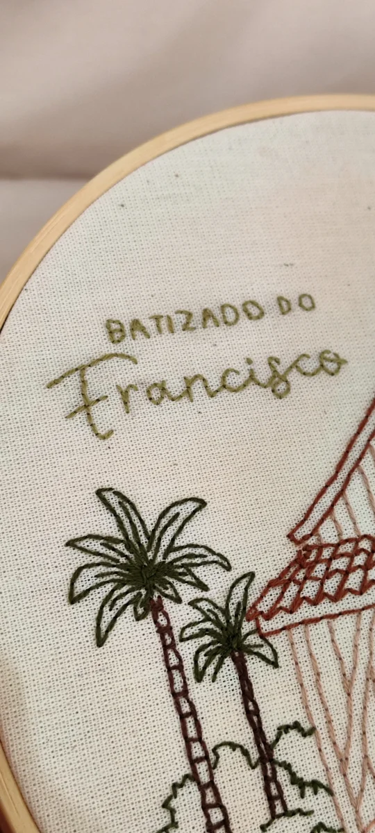 Bastidor bordado para batizado - Personalizado - Imagem 7