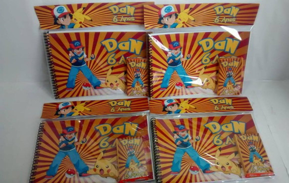 Caderno + Gis de Cera Personalizados Pokemon - Imagem 3