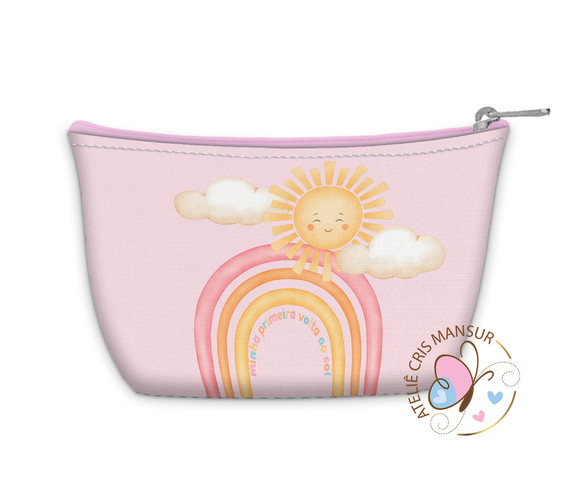 Minha Promeira Volta ao Sol Rosa -necessaire Personalizada