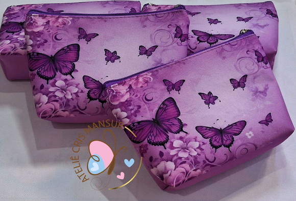 Necessaire Borboleta Roxa - Imagem 2