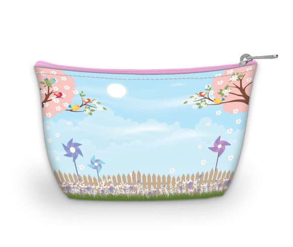Necessaire Jardim cataventos e pássaros
