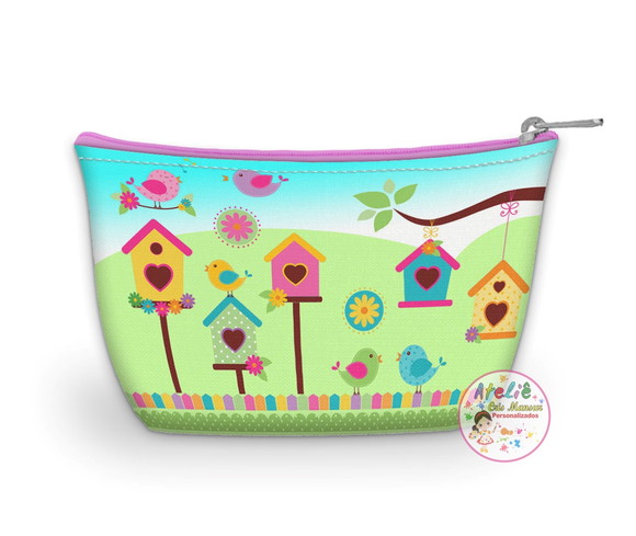 Necessaire Jardim Encantado casinha dos pássaros