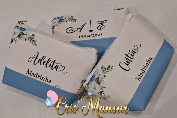 Necessaire Madrinha Casamento - Azul Serenity