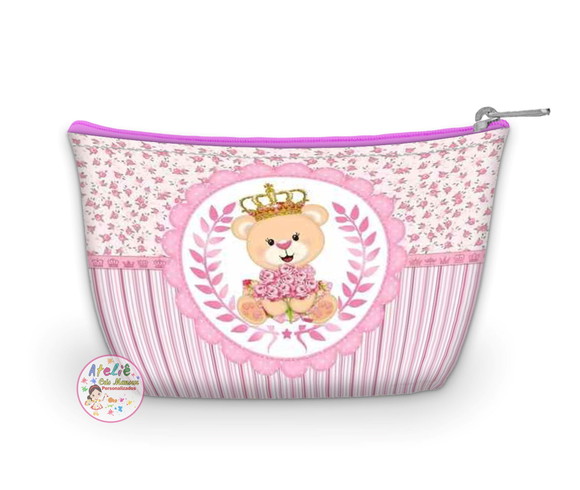 Necessaire Personalizada chá de bebe - Tema Ursinha Princesa