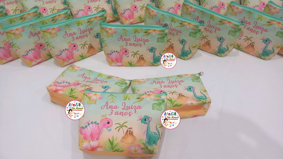 Necessaire Personalizada Dino Baby Aquarela