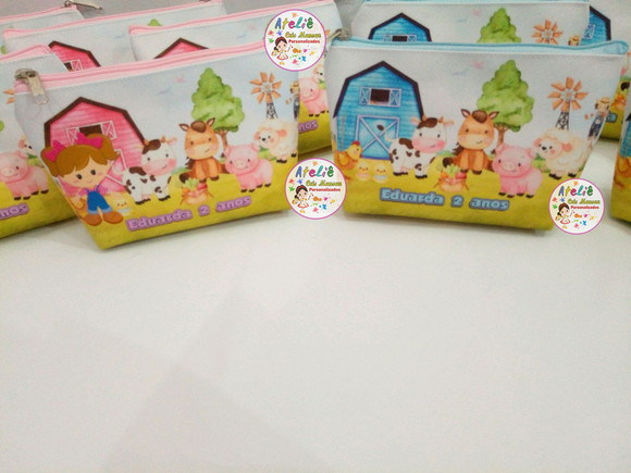 Necessaire Personalizada Fazendinha aquarela - Imagem 2