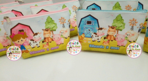 Necessaire Personalizada Fazendinha aquarela - Imagem 4