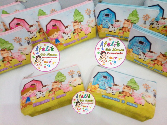 Necessaire Personalizada Fazendinha aquarela - Imagem 3