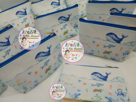 Necessaire Personalizada Fundo Do Mar Aguarela - Imagem 5