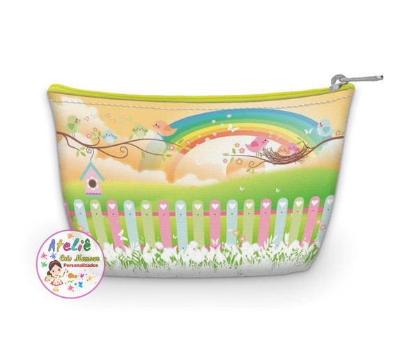 Necessaire personalizada Jardim arco iris