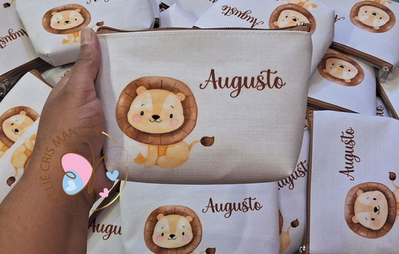 Necessaire Personalizada Leãozinho -lembrancinha Maternidade