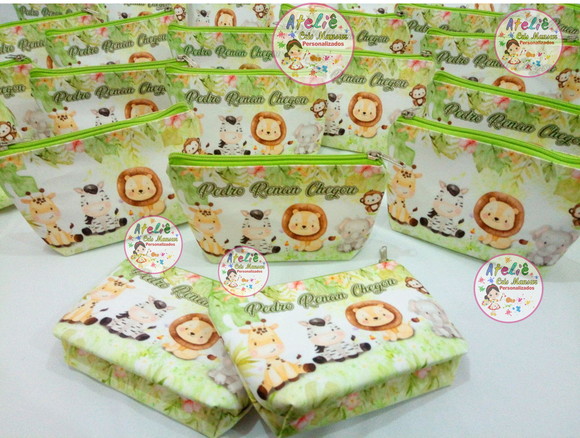Necessaire Personalizada Safári Baby aquarela