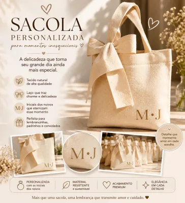 Sacola Ecobag Personalizada Casamento