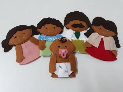 Dedoches brinquedos educativos em feltro