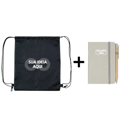 30 kit ecológico com caderneta e mochila Personalizado brinde Atacado corporativo