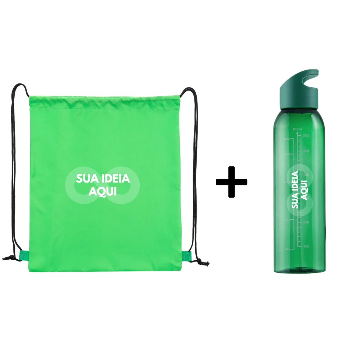 30 Kit com mochila saco impermeável + garrafa 700ml Personalizado Brinde Corporativo Atacado - Imagem 1