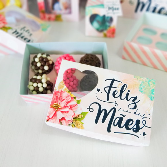 Caixa para 6 Brigadeiro Dia das Mães