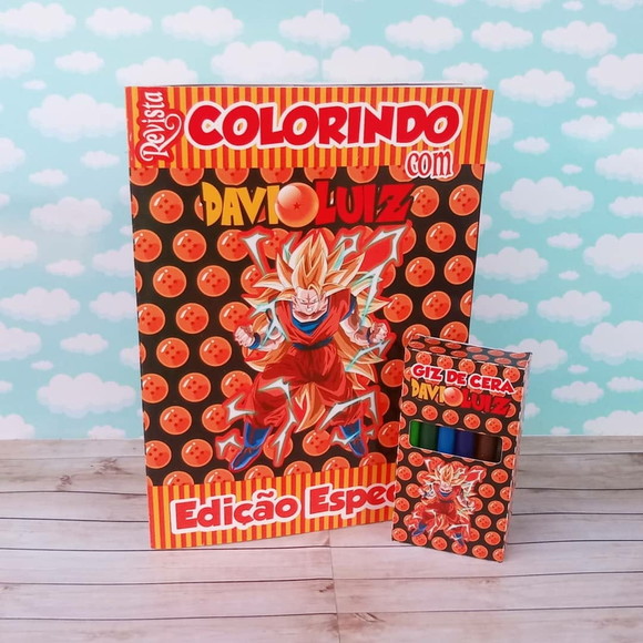 Kit para Colorir com Giz de Cera Dragon Boll