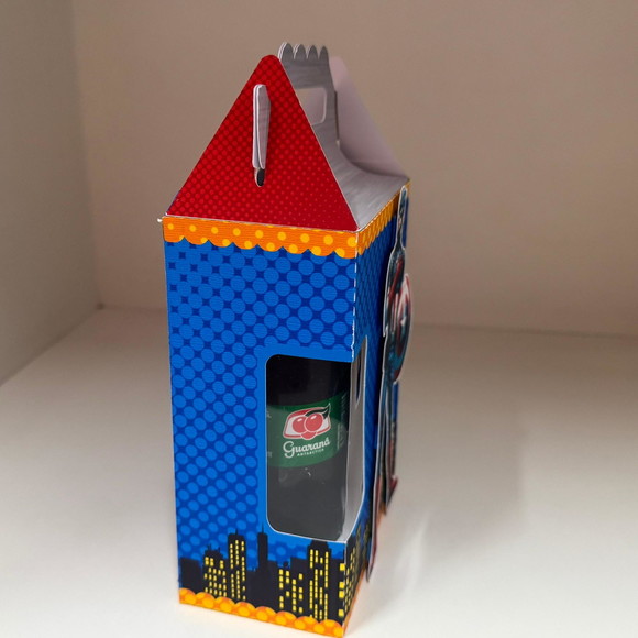 Caixa Surpresa para Lanche e Refrigerante Super Herois - Imagem 2