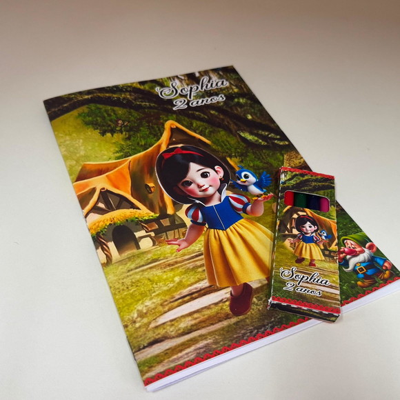 Kit para Colorir com Giz de Cera Branca de Neve - Imagem 3