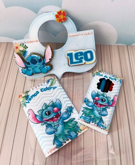 Kit de Colorir Giz de Cera Stitch Personalizado - Imagem 2