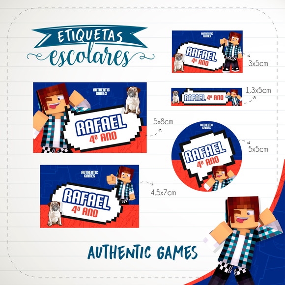 Etiquetas Escolares Personalizadas Athentic Games