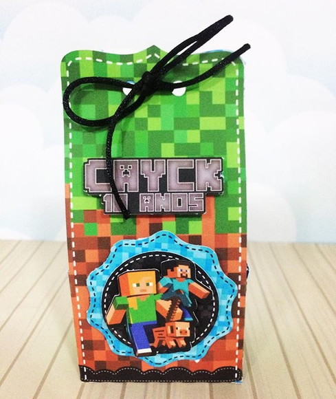 Caixa Sacolinha Minecraft