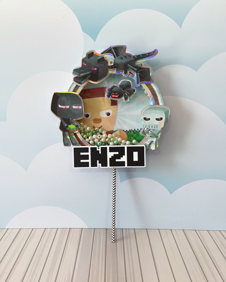 Topo de Bolo Shaker Minecraft