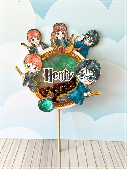 Topo de Bolo Shaker Harry Potter