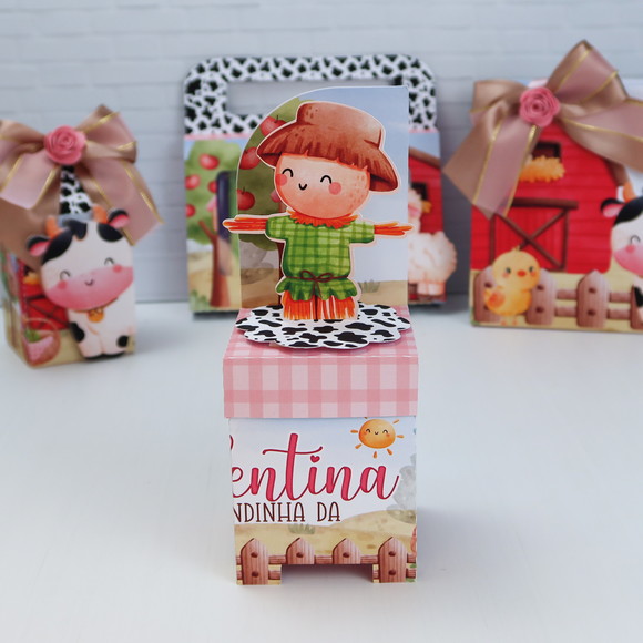 Caixa Cubo Cenario Fazendinha