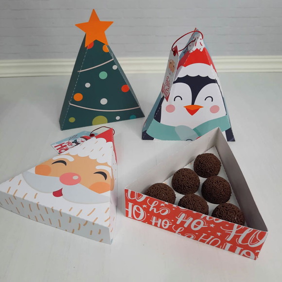 Caixa para 6 Brigadeiros de Natal