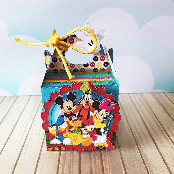 Caixa Cubo com Alça Casa do Mickey