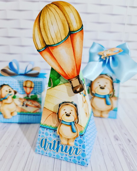 Caixa Piramide Urso Aviador