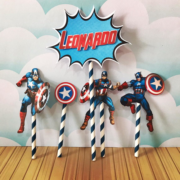 Topo de Bolo Capitão America