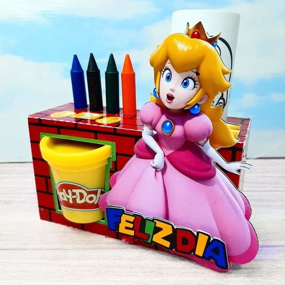 Kit Colorir com Giz de Cera e Massinha Super Mario Bross