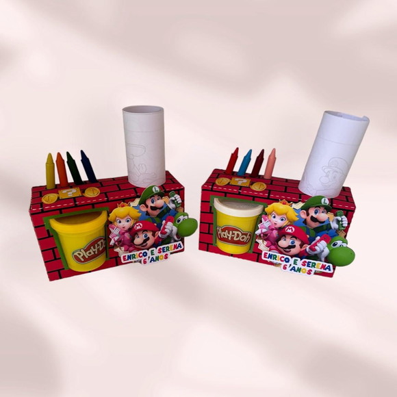 Kit Colorir com Giz de Cera e Massinha Super Mario Bross - Imagem 4