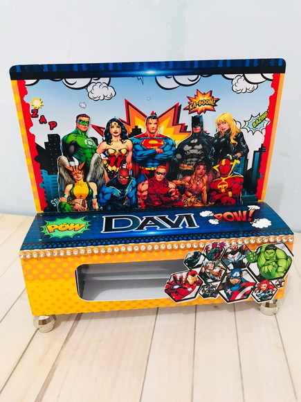 Porta Tubete Cenario Super Herois