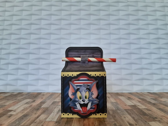 Caixa Porta Canudo Tom Jerry