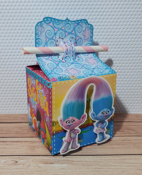 Caixa Porta Canudo Trolls