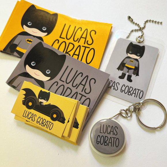 Kit Adesivos e Tag Material Escolar Batman - Imagem 2
