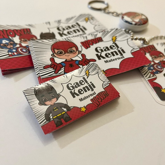 Kit Adesivos e Tag Material Escolar Heróis - Imagem 2