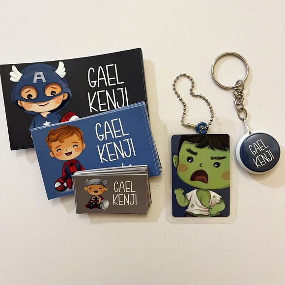 Kit Adesivos e Tag Material Escolar Heróis Baby - Imagem 2