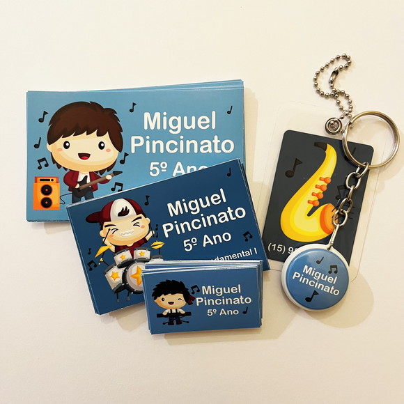 Kit Adesivos e Tag Material Escolar Música Meninos - Imagem 3