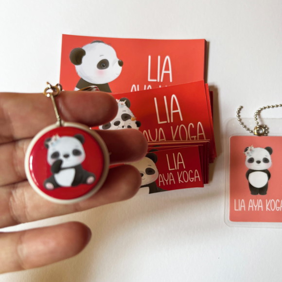 Kit Adesivos e Tag Material Escolar Panda - Imagem 2