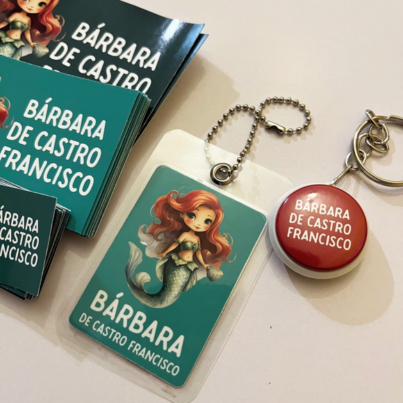Kit Adesivos e Tag Material Escolar Sereia Ariel - Imagem 3